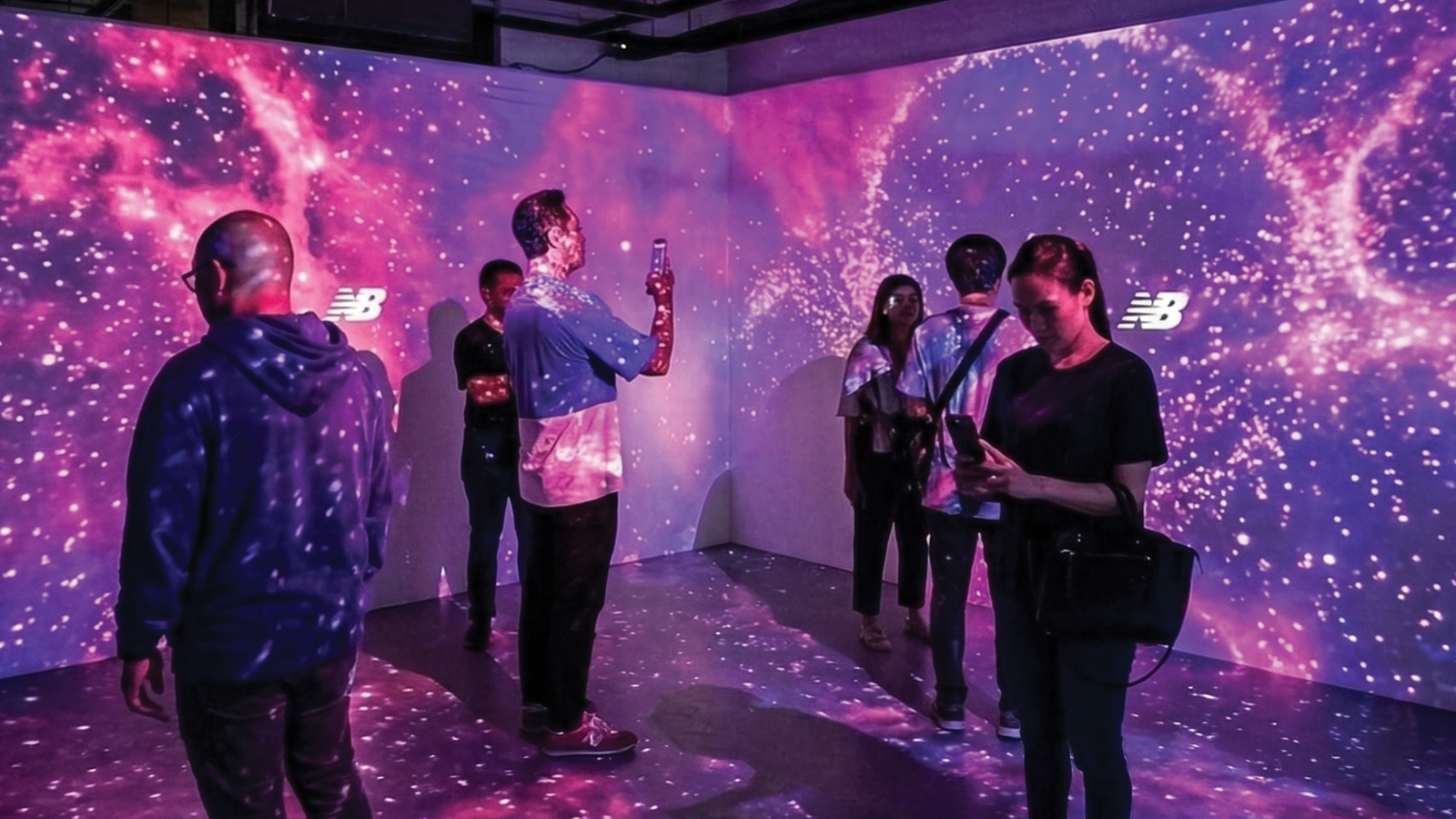New Balance Grey Day Malaysia — motion-reactive LED brand room responding to attendees as they move through the activation space